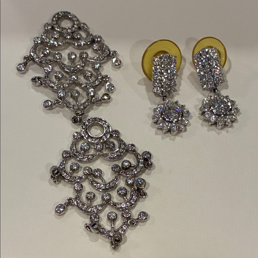 Sterling Silver Drop Earrings with Extra Earring Jackets